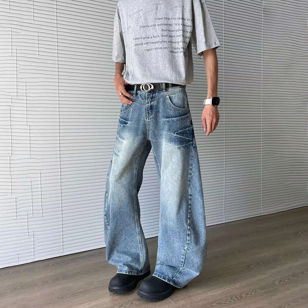

Men's Washed Machete Baggy Jeans American Retro Fashion Trend Street Hip-Hop Loose Niche Casual 2025 Summer New Men's Bottoms