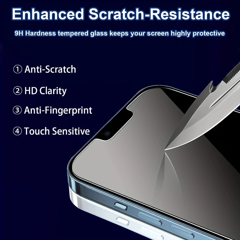 NNBILI 3 قطعة واقي شاشة من الزجاج المقسى عالي الوضوح مع 3 قطعة واقي عدسة الكاميرا مناسب لهاتف iPhone 16 15 14 13 12 #4