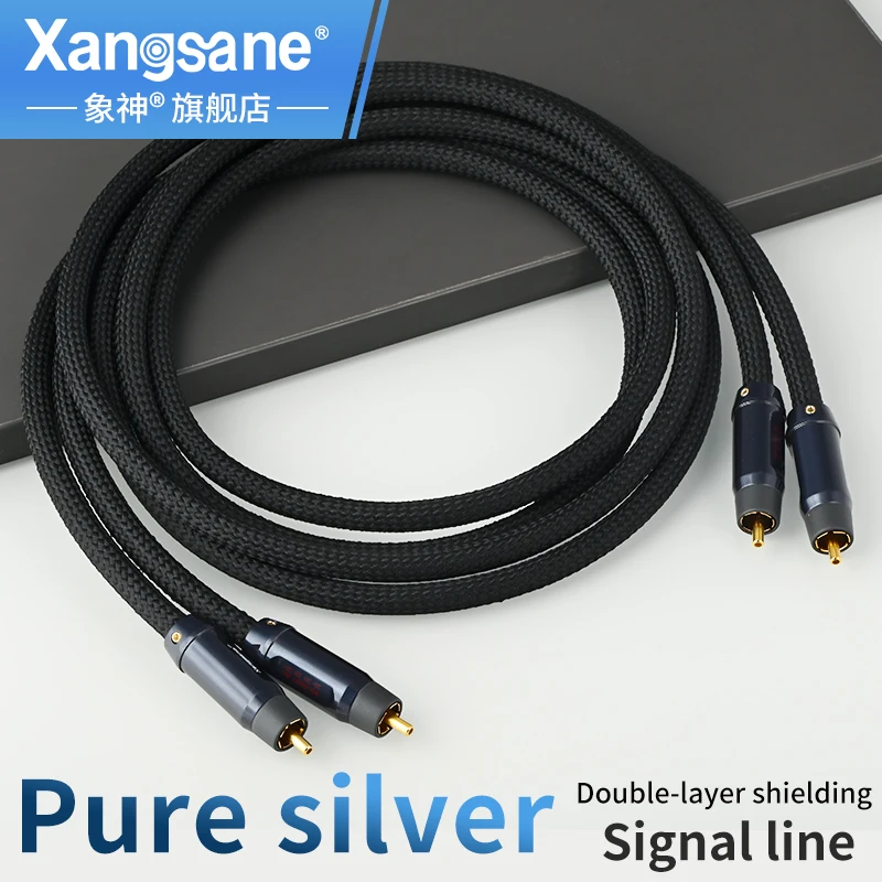 1 pair XS-1101Ag pure silver RCA cable, lotus plug, RCA signal cable, power amplifier, CD, speaker decoder