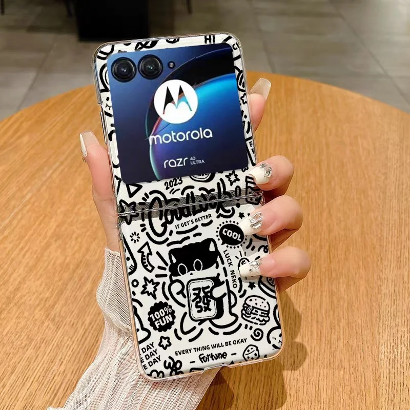 حافظة هاتف Get Rich Fa Cai لهاتف Motorola Razr 50 Ultra 40 60 Ultra Razr Plus 2025 2024 2023 غطاء صلب قابل للطي
