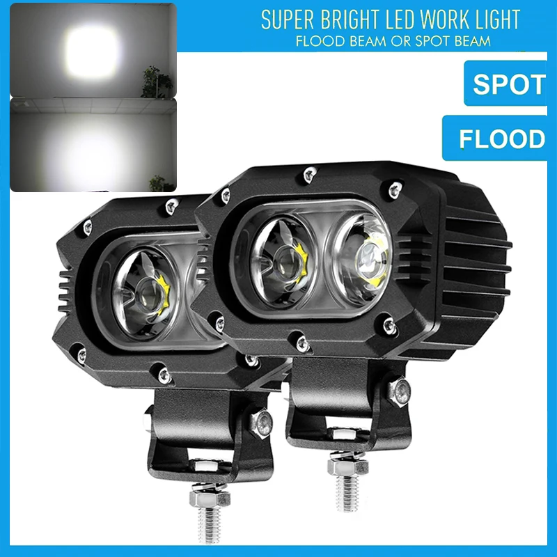 Motorcycle 4 Inch LED Work Light Lamp Driving DRL 12D Headlights Extra Light 12V 48W For Car SUV ATV Truck 4x4 Off Road Assisted