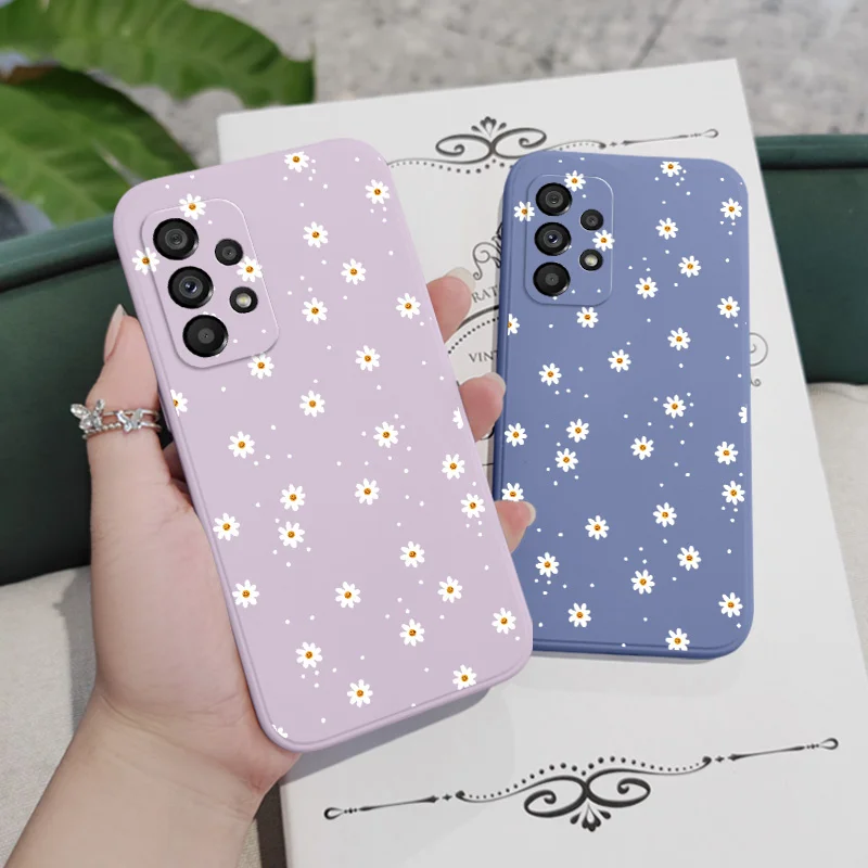 Floral Daisies Case For Samsung Galaxy A73 A53 A33 A23 A13 A72 A52 A52S A32 A22 A12 A71 A51 A31 A21S 4G 5G Cover