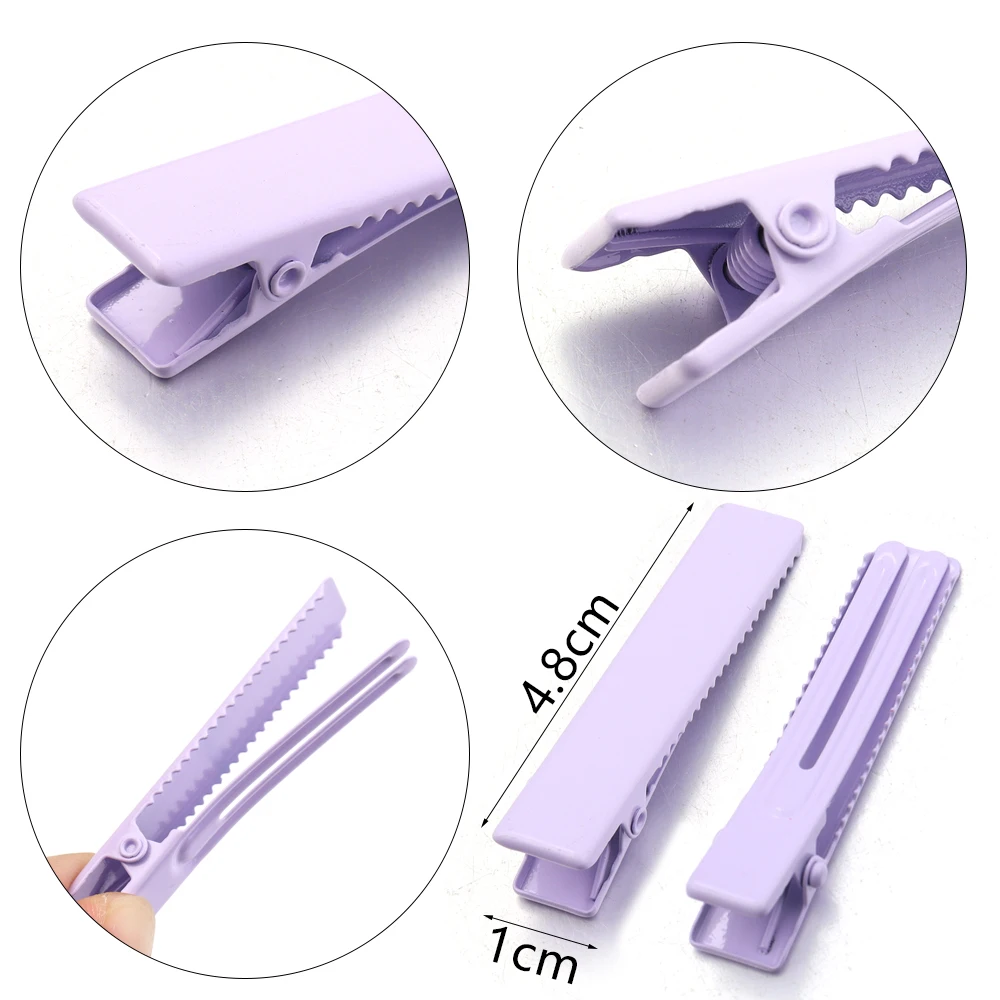 10 Teile/los 4,8 cm Macaron Farbe Haar Clips Flache Barrettes Eisen Haarnadeln DIY Haar Zubehör Für Frauen Mädchen