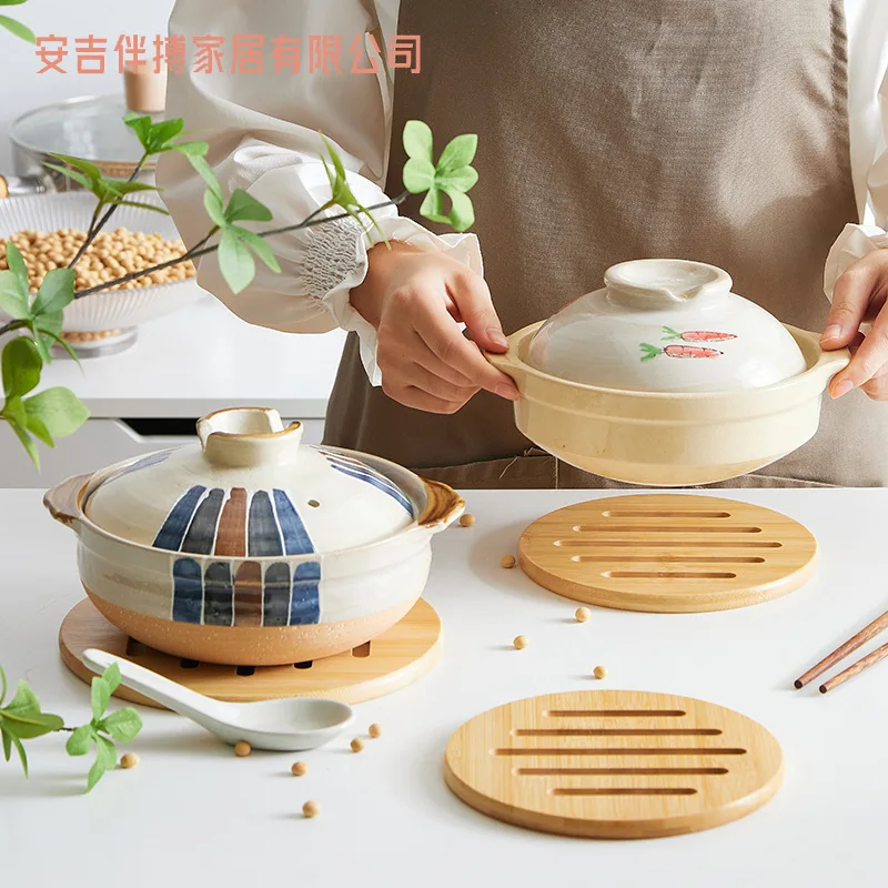 Placemat, Heat Insulation Pad, Thickened Coaster,pot Pad,anti-scalding Protective Pad,household Bamboo and Wood Dining Table Mat