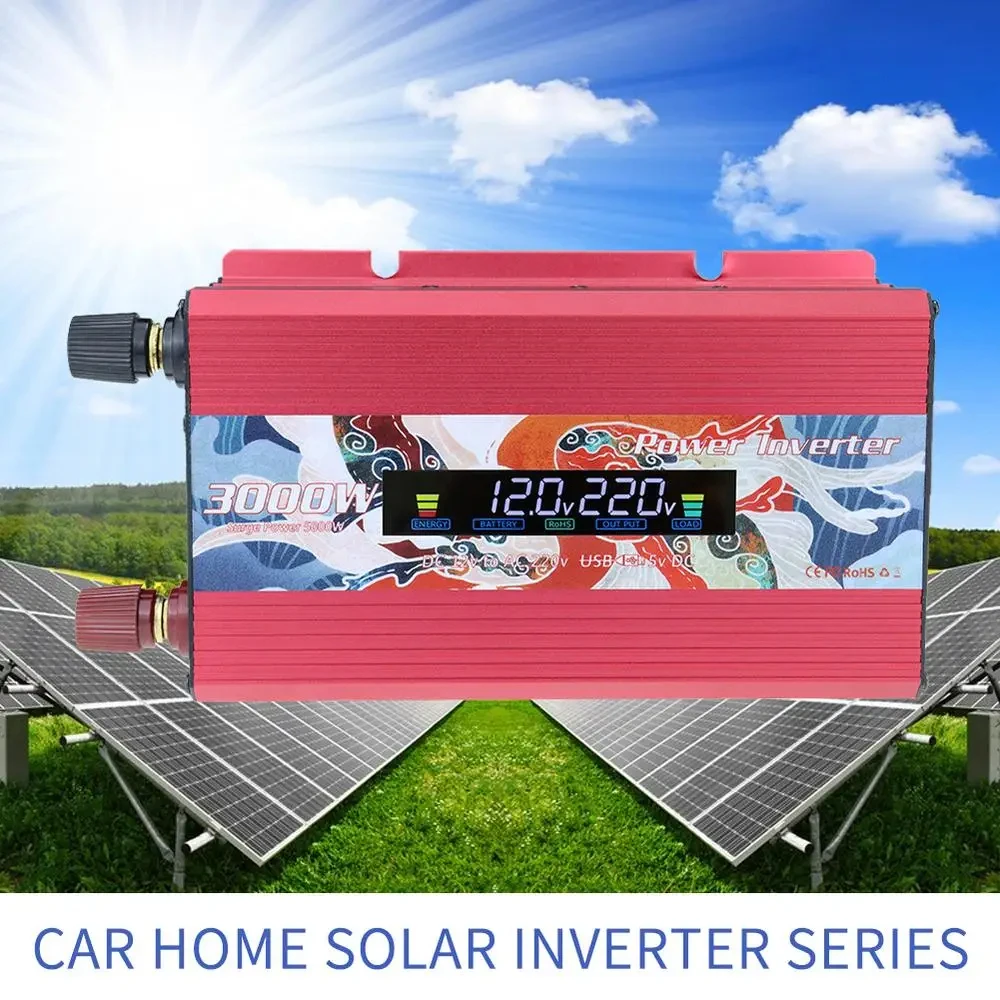 Pure Sine Waves Inverter DC 12V To AC 220V 300W Voltage Trans Former Power Converter Adapter Universal LED Solar Inverter