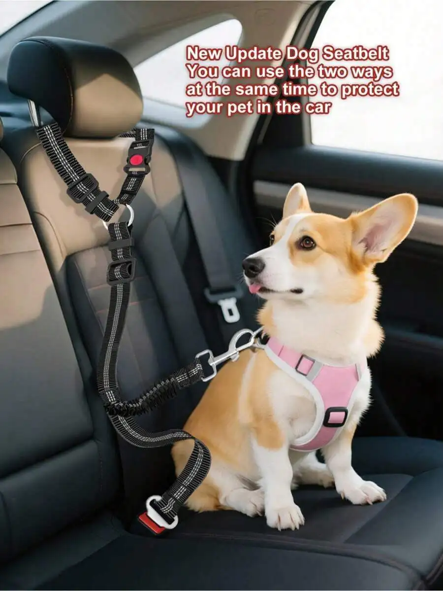 

1pc Multipurpose Pet Car Seat Belt, Provides 2-In-1 Protection For Pets, Can Also Be Used As A Leash