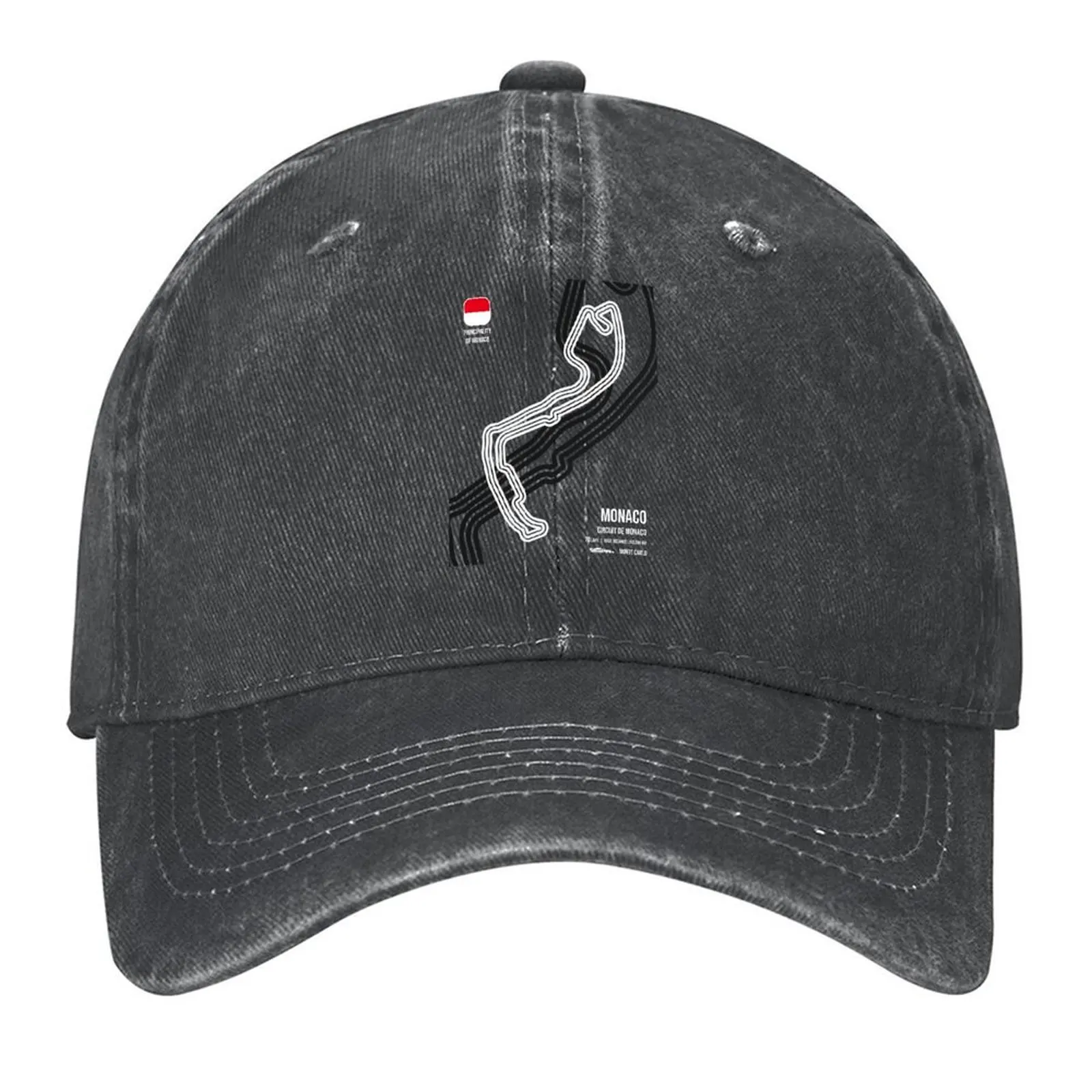 Gorra de béisbol Monte Carlo Race Track (B & W), sombrero para hombre para el sol, nuevo sombrero personalizado, tenis para hombre y mujer