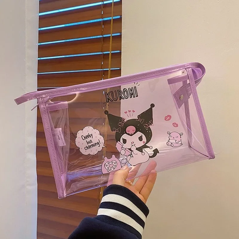 

Sanrio Animation Cartoon Kuromi My Melody Portable Waterproof Hand-carrying Cosmetics Storage Bag Travel Wash Clutch Bag Gift