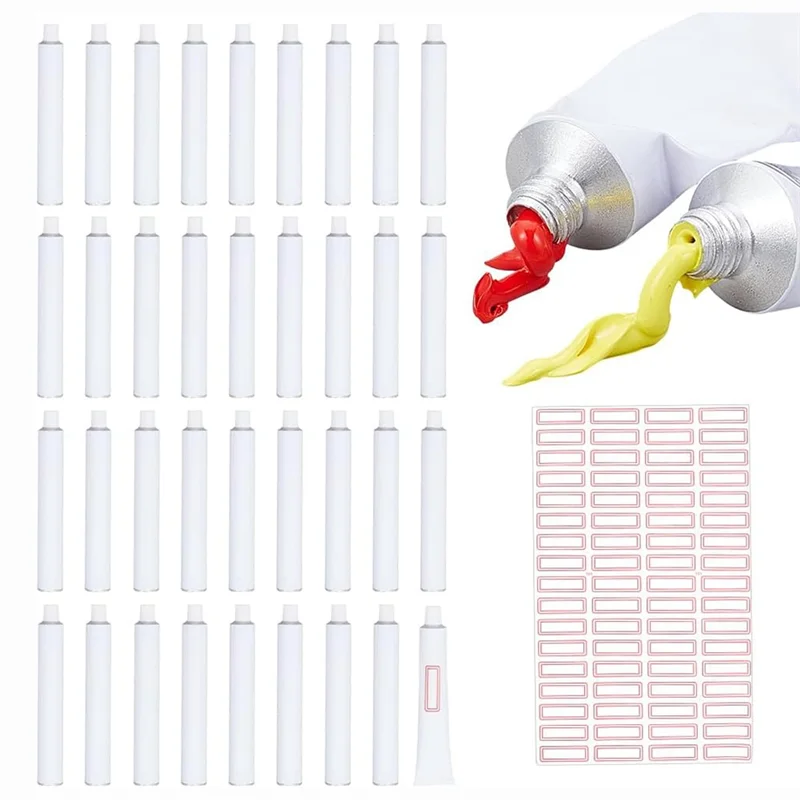 ABDJ-For Oil Paint Empty Aluminum Tube 36Pcs 20 Ml Blank Paint Tubes For Toothpaste Storage