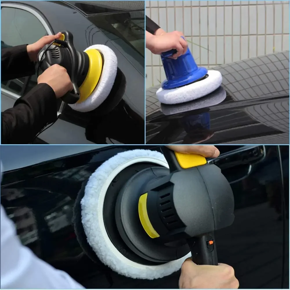 5 Packs Car Polisher Pad Bonnet 5 to 6 Inch Car Polishing Bonnet Woollen Waxing Pad  for Car Polisher Cleaning Polishing