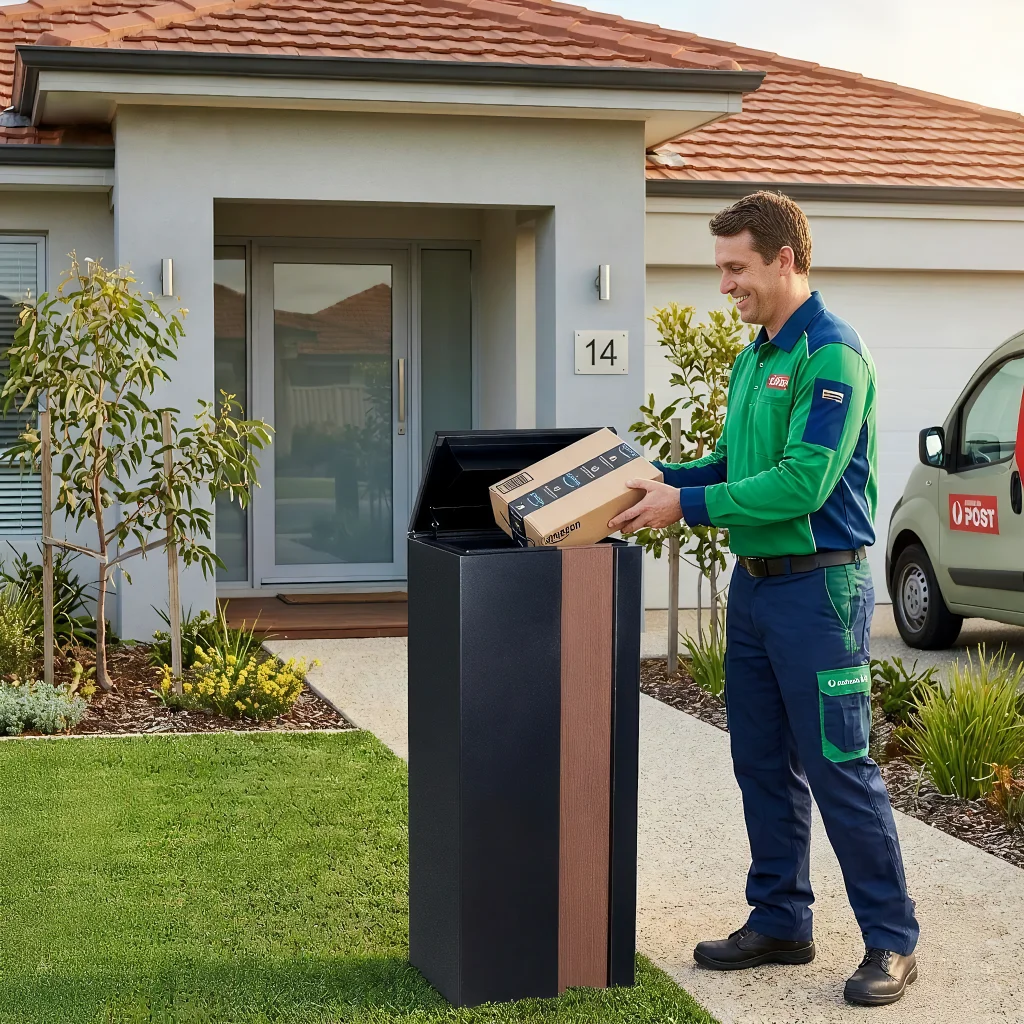 Outdoor Lockable Metal Parcel Box Waterproof Galvanized Steel Anti-Rust Anti-Theft Design Letter Slot Apartment Mail