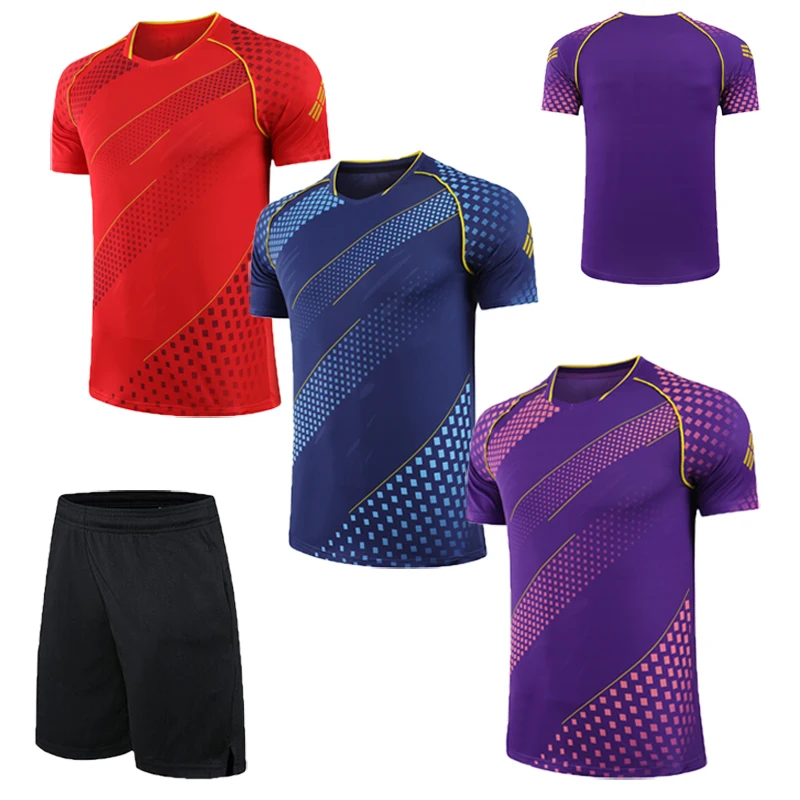 

New 2022 Badminton shirts Men , Tennis shirts women , Kids table tennis tshirt shorts, Quick dry Fitness sport training jerseys