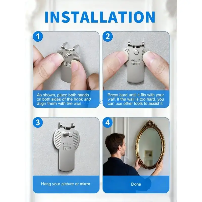 Y3NB 20PCS Strong Plasterboard Fasteners 40lb Capacity Recyclable Picture Hangers Denial Hoofs Required For Telecommute