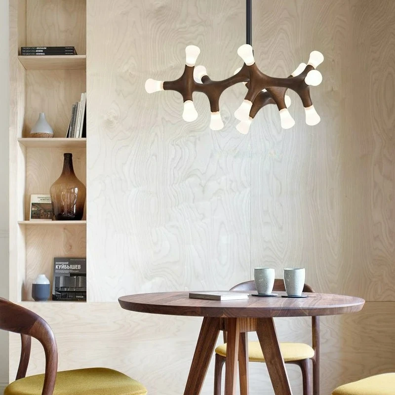 

Дизайн Творчество Гостиная Столовая Подвеска Дерево Новый Китайский Ваби-Саби Персонализированное Искусство Внутреннее Освещение Подвесной Светильник