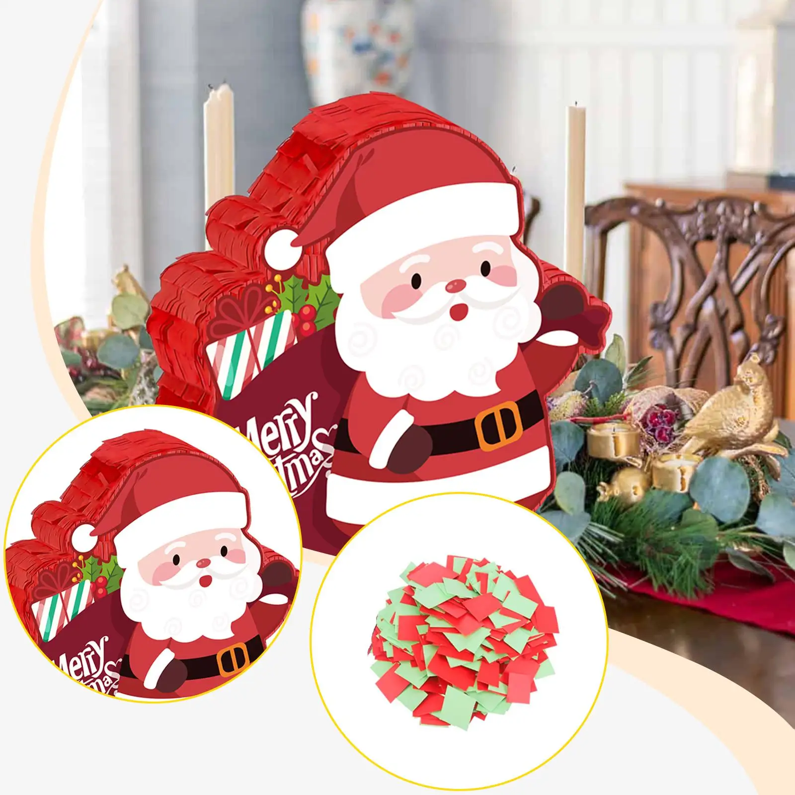

Santa Claus Pinata Party Decor for Festive School Events Family Party Game