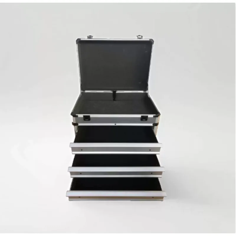 Aluminum Alloy Tool Box with Drawer, Multi-functional Hardware Storage Case for Car Repair & Home Maintenance\