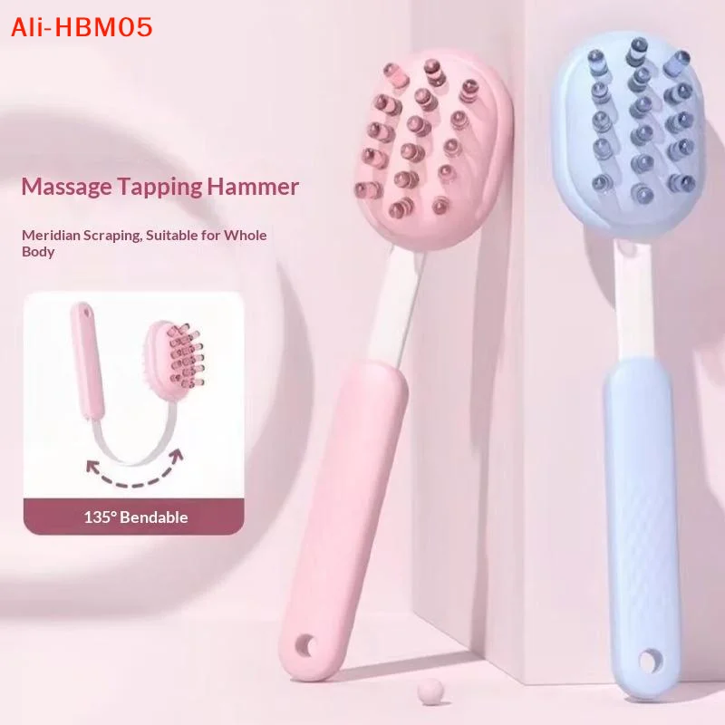 (HB05)Adjustable Handheld Massage Stick Double Side With Hanging Hole Meridian Massage Hammers Telescopic Multi-Purpose