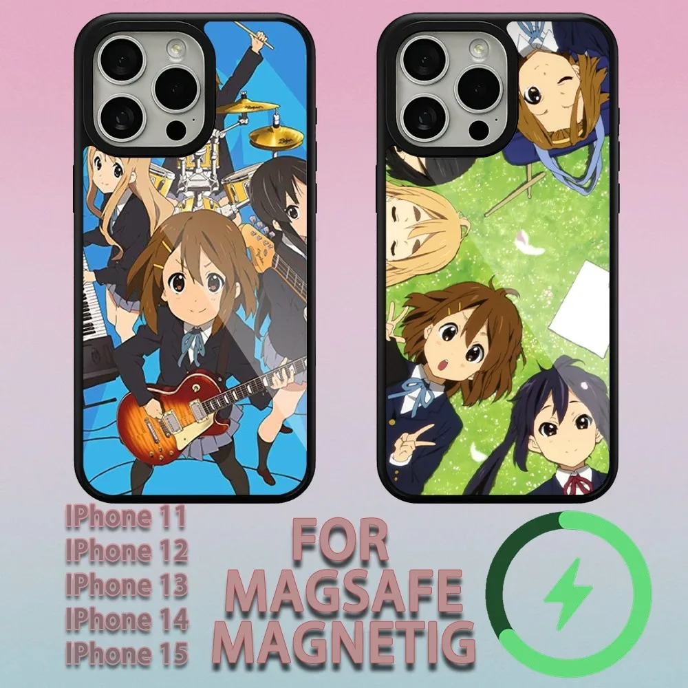 Bilibili Anime k on  Phone Case For iPhone 15 14 13 12 11 Pro Max Plus Magsafe Magnetic Wireless Charging Cover