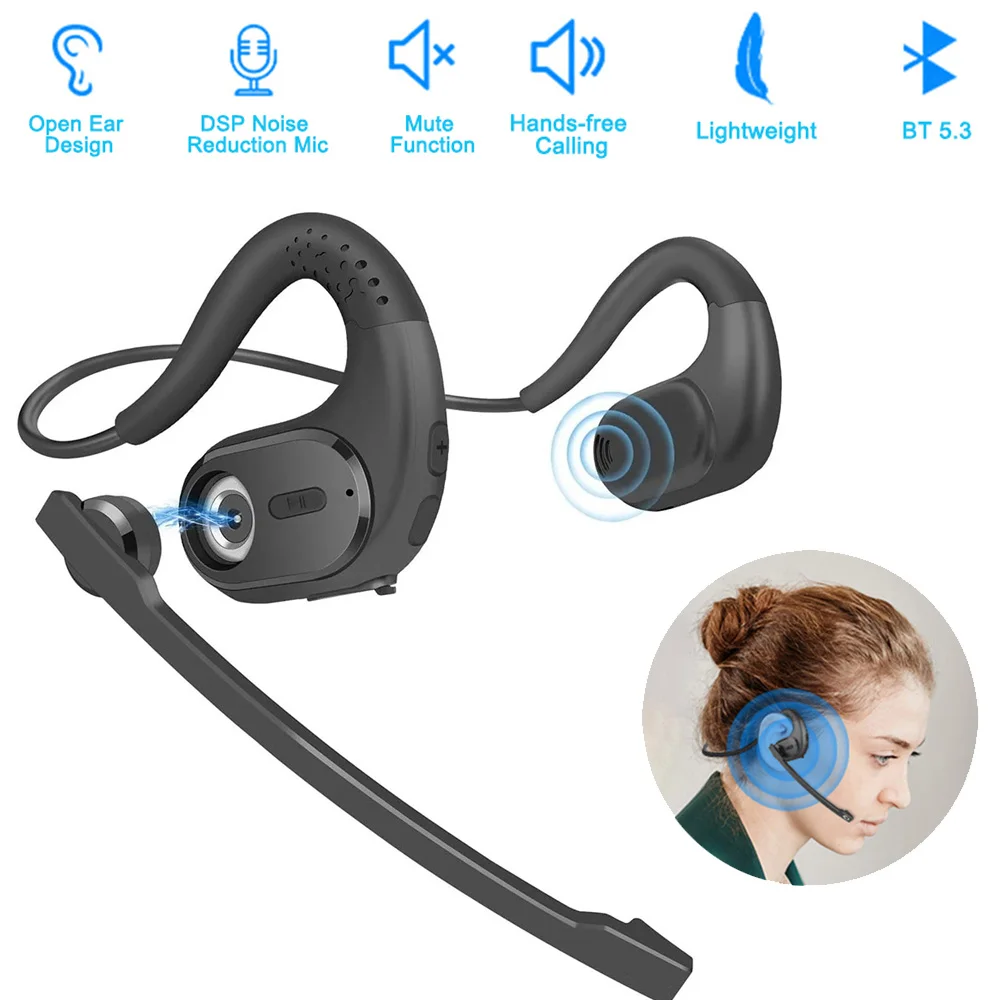 

Беспроводные Bluetooth-гарнитуры с микрофоном, съемная кнопка отключения звука, наушники-дальнобойщики с открытым ухом для мобильных телефонов, делового офиса