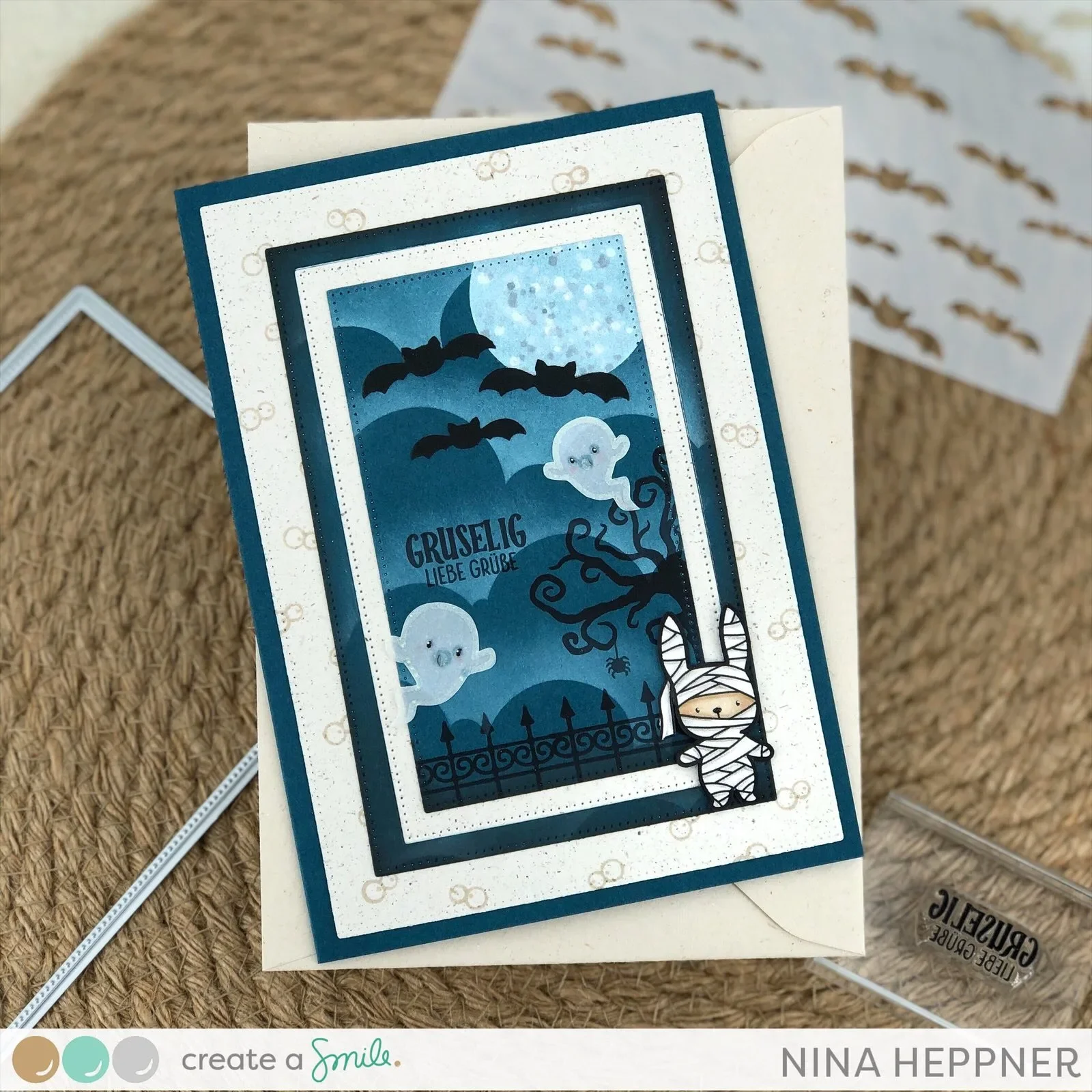 قوالب قطع معدنية للهالوين على شكل نصف دائرة للحمام وطوابع شفافة وحجز خردة لصنع إطارات نقش الورق مجموعة بطاقات يدوية #6