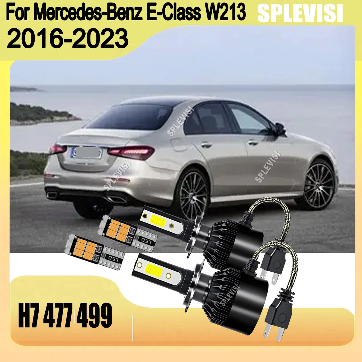 

LED White H7 60W Headlamp Hi/Low Bulbs - Combines Advanced Cooling For Mercedes-Benz E-Class W213 2016 2017 2018 2019 2020-2023