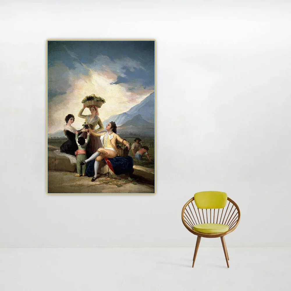 Citon Francisco Goya《The Grape Harvest or Autumn》Canvas Art Oil Painting Artwork Picture Wall Background Decor Home Decoration
