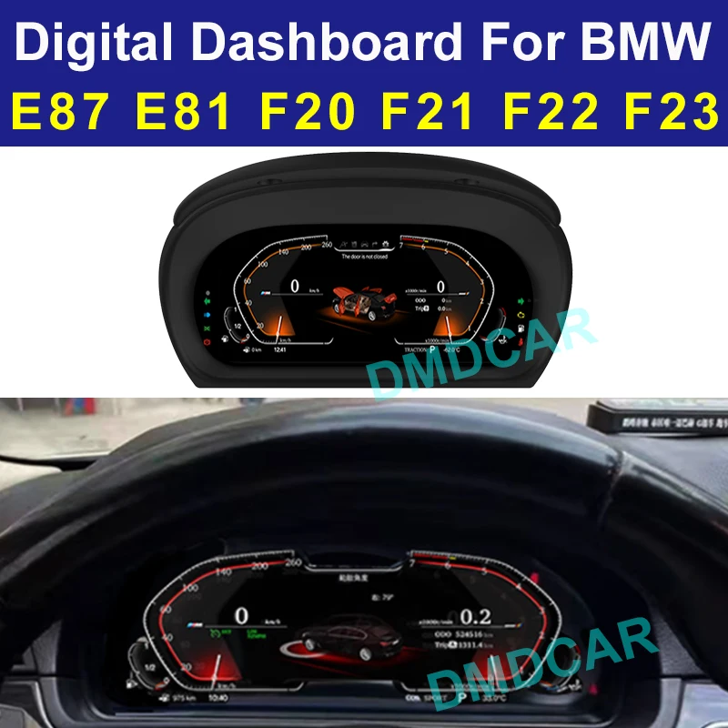 Carro LCD Painel Digital Painel, mais recente Instrumento Cluster, Galo Velocímetro para BMW Série 1, E87, E81, F20, F22, F23, 12,5"