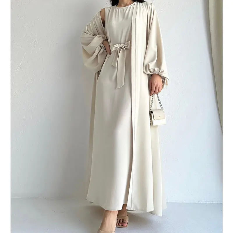 Vestido Abaya de manga comprida para mulheres, Ramadã islâmico, Dubai, Turquia, muçulmano, Abayah, Islã, moda feminina