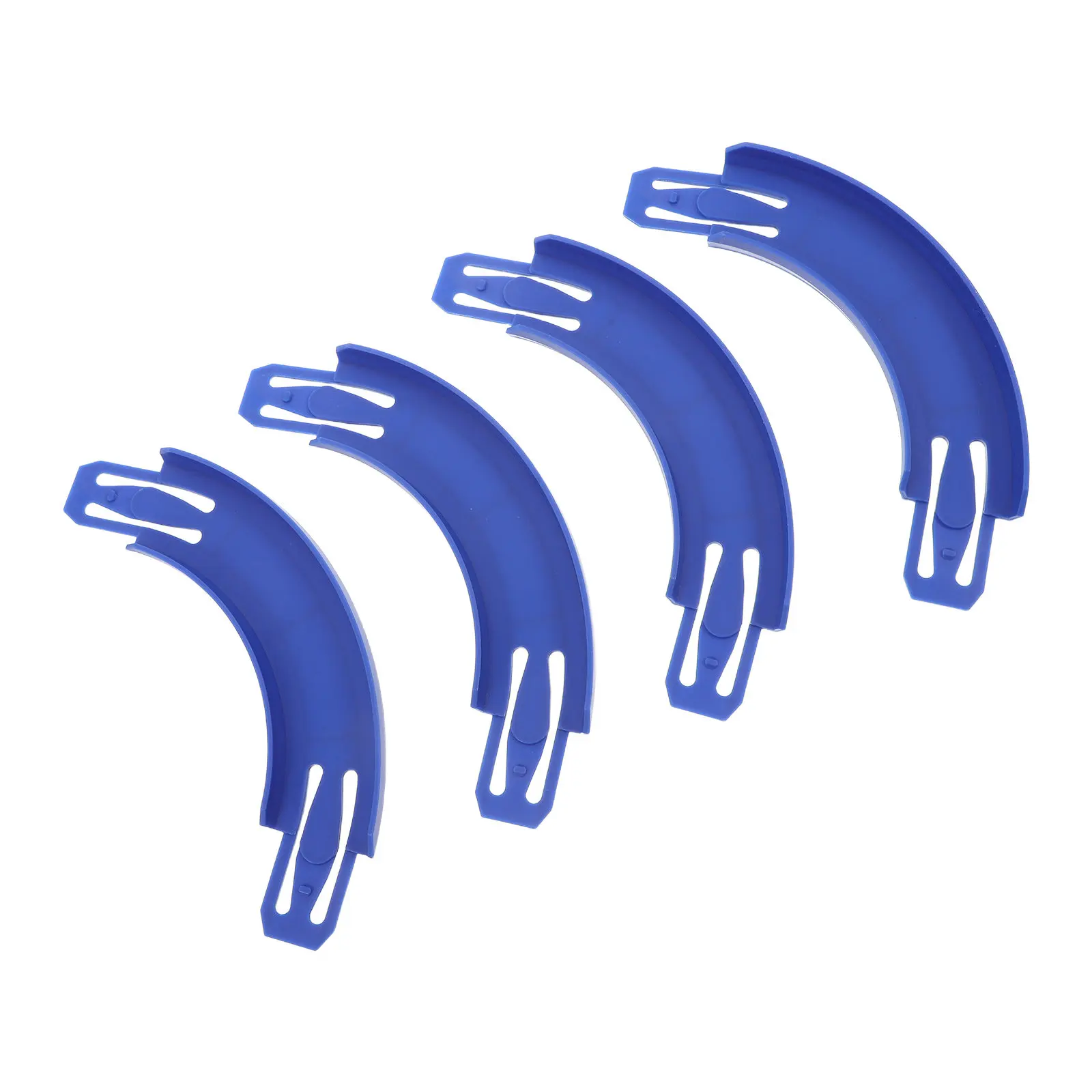 4Pcs Racetrack Connectors Blue 90 Degree Curve Snap Connection Rails Compatible Track Flexible Curved Extensions