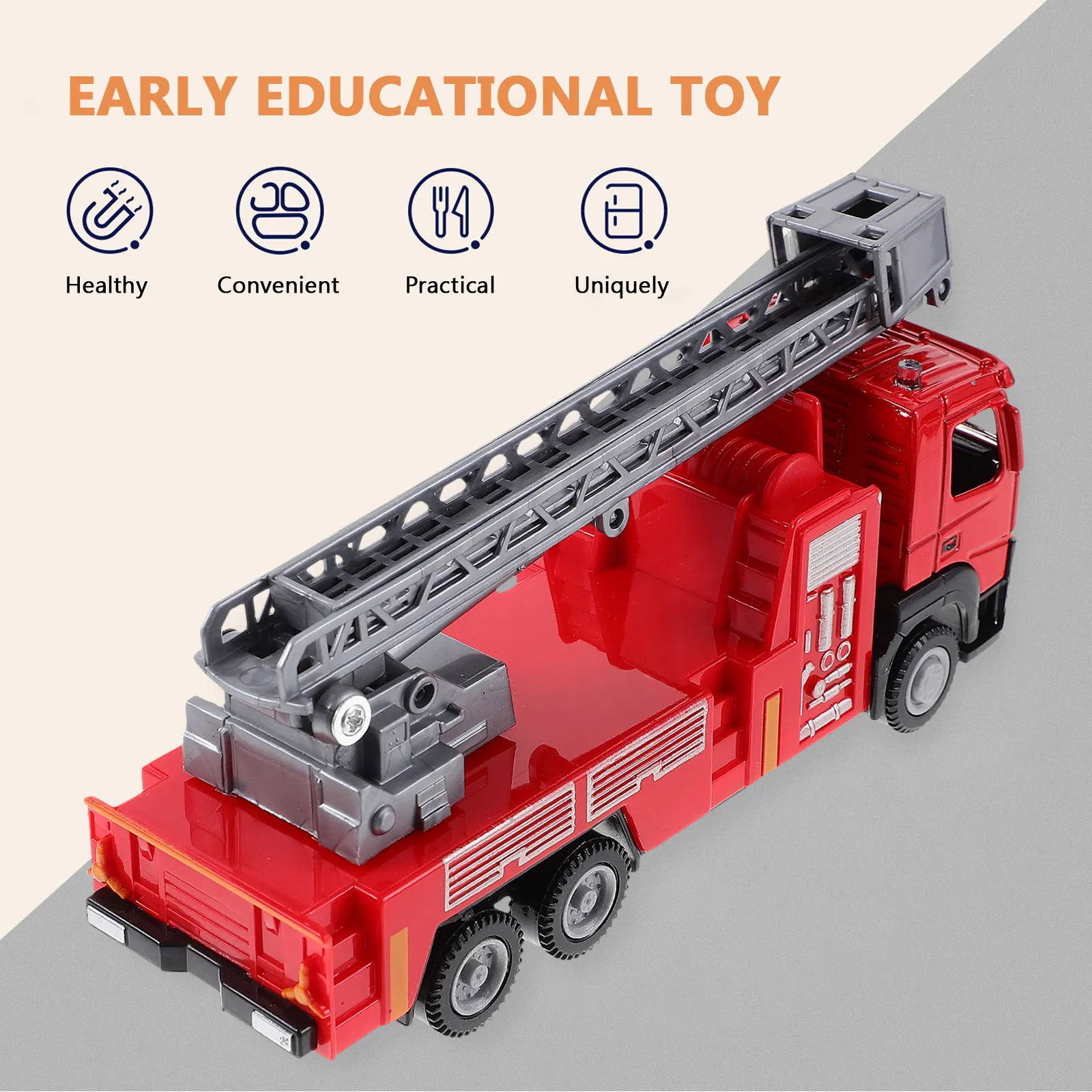 

Kids Fire Truck Ladder Firefighter Durable Safe Material Firetruck Plaything Creative Educational Gift Firefighter Ladder Truck
