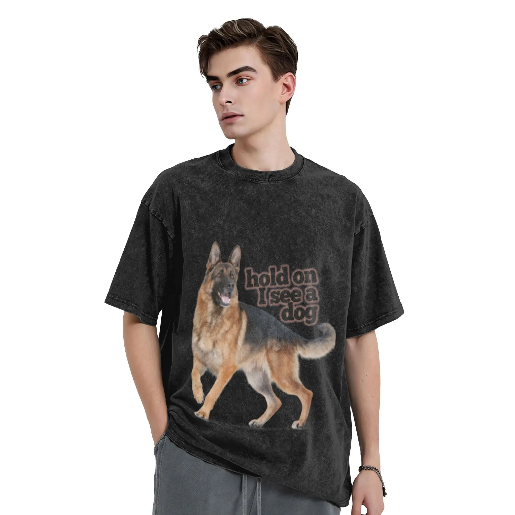 Dog Distraction Classic Trendy A T-Shirt Oversized Short Sleeve Men's Women's Cotton Tees Tops