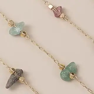 

14K Gold-Plated Natural Tourmaline Garnet Strawberry Crystal Crushed Stone Loose Chain DIY Handmade Jewelry Making Material