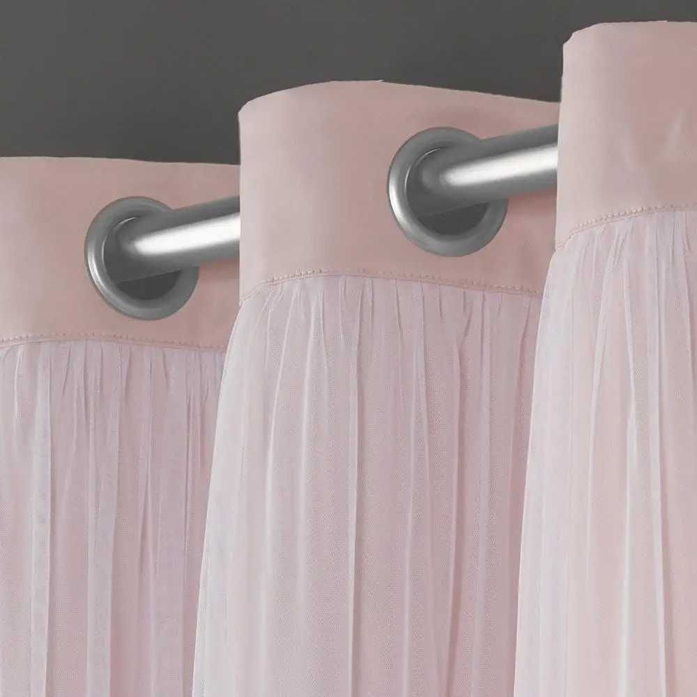 Darkening Blackout and Sheer Grommet Top Curtains for Livingroom Bedroom  Exclusive Home  Layered Solid Room Panel Pair