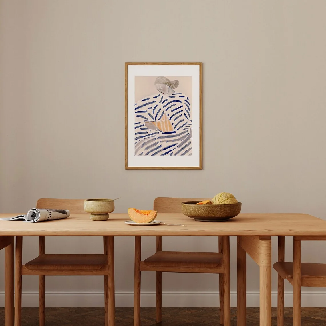 Abstract Woman Reading Book Wall Art Modern Abstract Art Modern Simple Neutral Painting Simple Abstract Posters Minimalist Moder