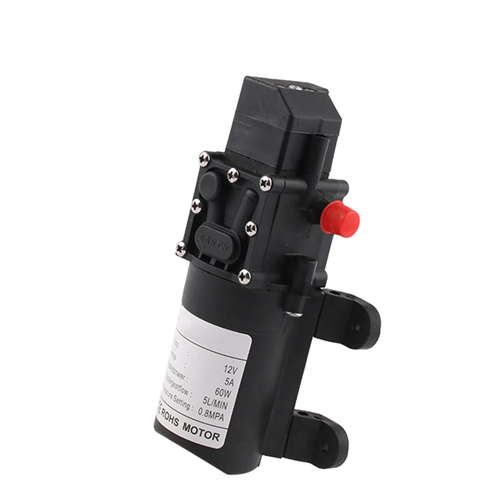 Dc 12v 60w 5l/min bomba de água elétrica agrícola preto micro diafragma de alta pressão da bomba de água pulverizador de água lavagem de carro