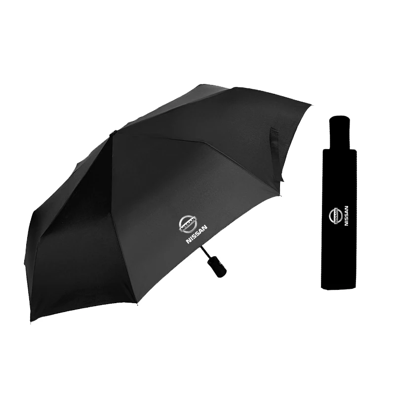 Windproof Rain Fully Automatic Compact 3 Folding Umbrella Car Goods Stickers For Nissan Nismo GTR Teana XTrail Wheel Center Caps