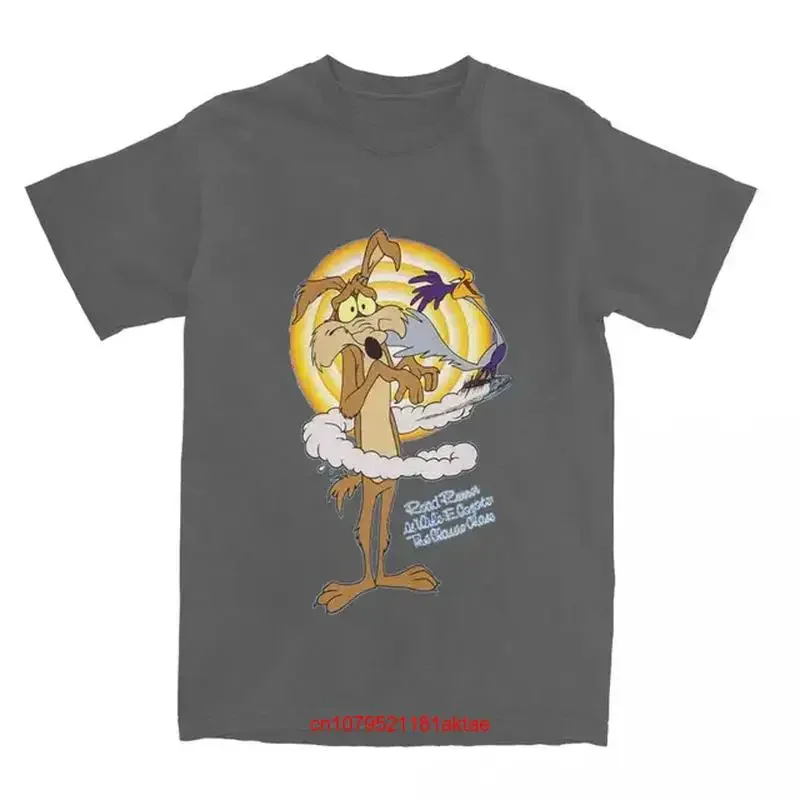 Retro New Roadrunner Wile E Coyot Series T Shirt Men Cotton  round N long or short sleeves