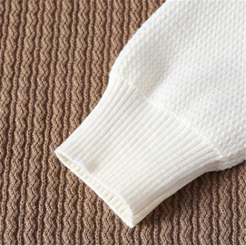 Pullover Männer Herbst Winter Casual Oansatz Mode Patchwork Langarm Gestrickte Pullover Herren Jugendliche Vitalität Stricken Pullover