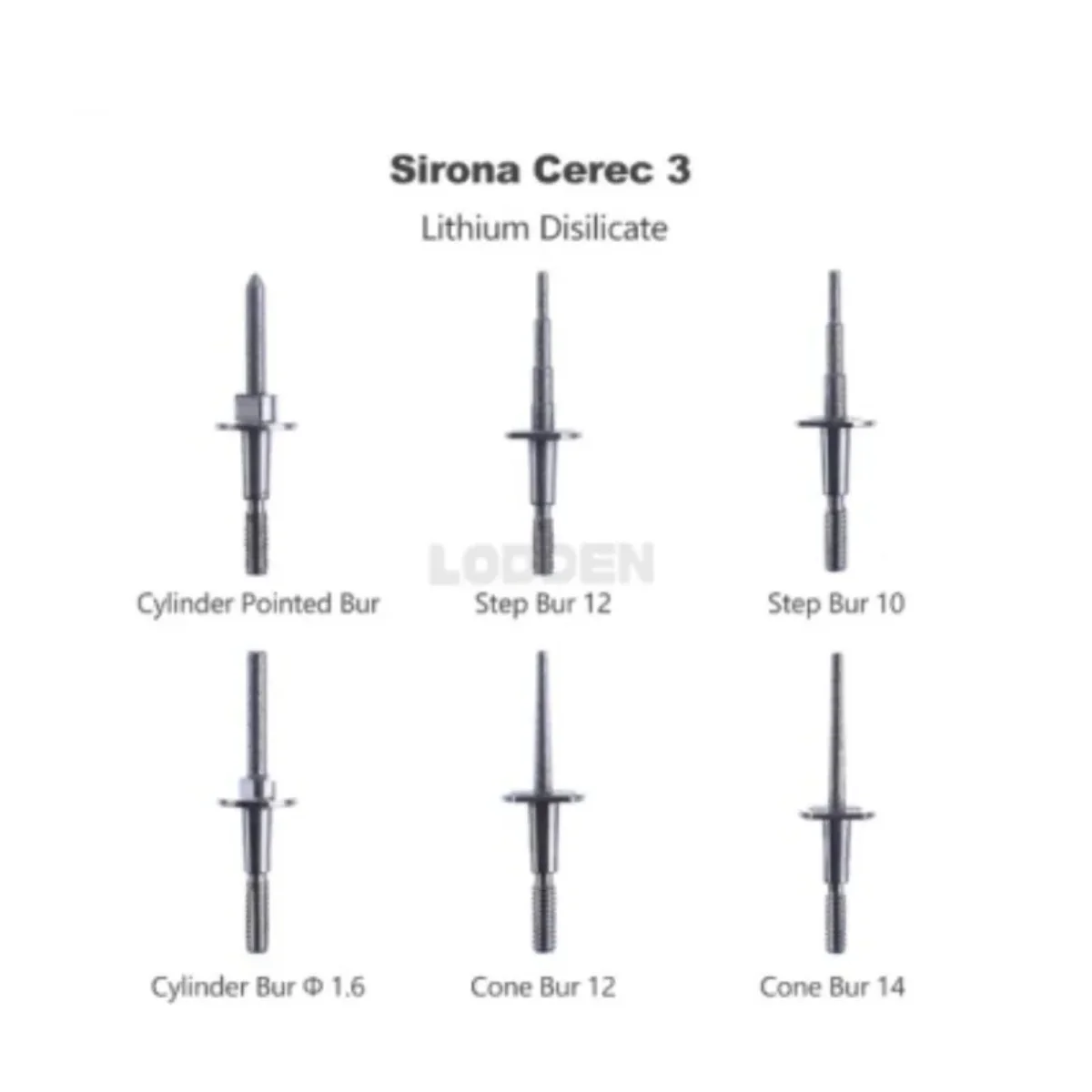 Lodden Dental Milling Bur Sirona Cerec3 Carborundum Coating Lithium Disilicate Grinding forCAD CAM Milling Machine