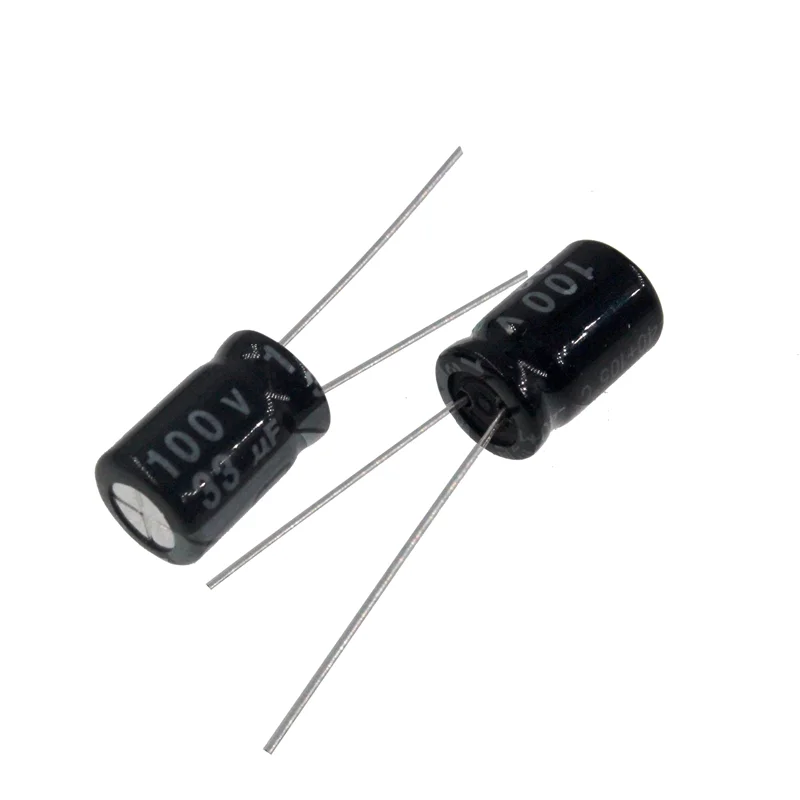 Aluminum Electrolytic Capacitor 33uF 100V 33MFD 100WV 8*12mm Radial 33mf100v 33uf100v 100v33mf 100v33uf