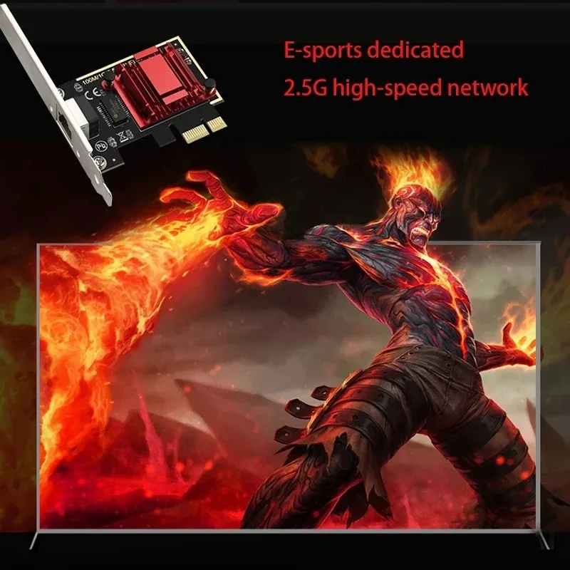 2.5G PCI-E To RJ45 Network Card RTL8125B Chip 100/1000Mbps 2.5Gbps Ethernet Gigabit Wired LAN Controller Adapter For Win7/10/11