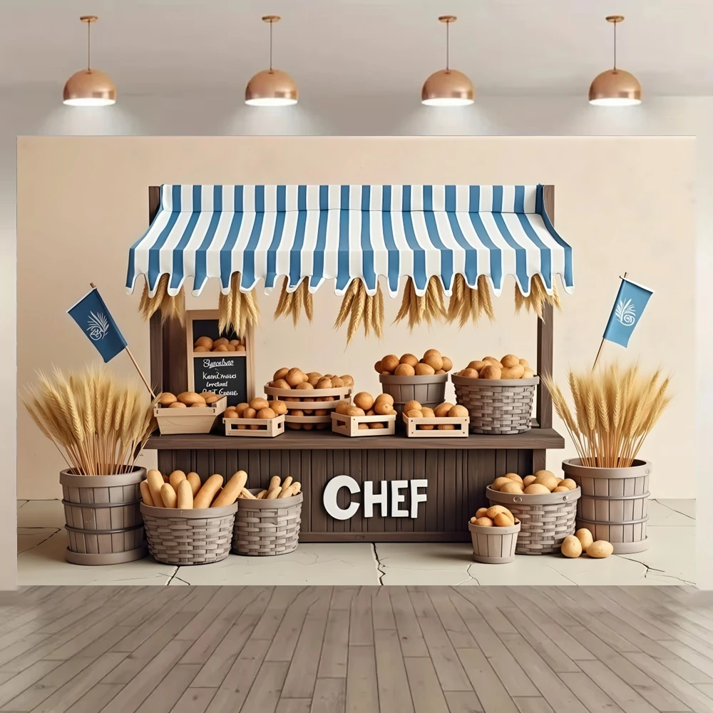 Bread Stand Kids Birthday Photography Background Bakery Cooking Chef Newborn Baby Shower Cake Smash Photo Backdrop Studio Prop