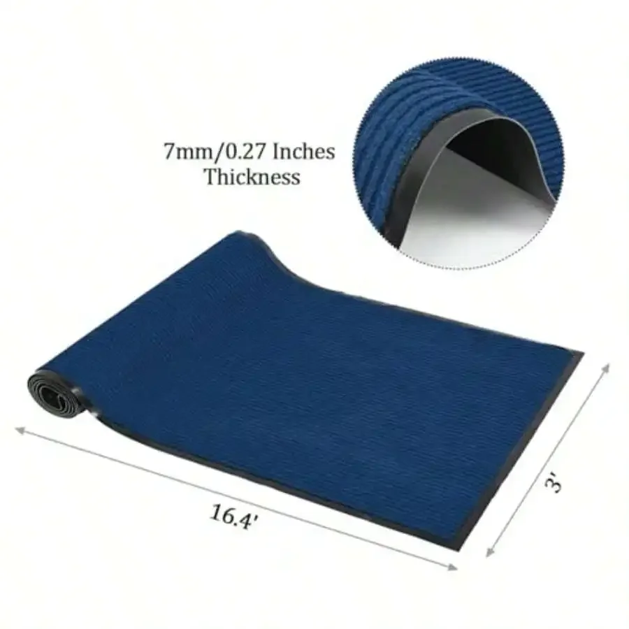 Commercial Entrance Mat Outdoor Door Mat Indoor Front Door Mat Hallway Runner Rug 3'x16.4' Rubber Floor Mat Heavy Duty Floor
