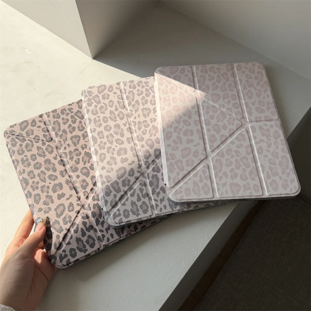 

Fashion Leopard Print Case For 10th 11th iPad Pro 2025 2024 13 inch With Pen Holder Air 7 6 10.5 iPad 5 6 9.7 mini 6 Cute Cover