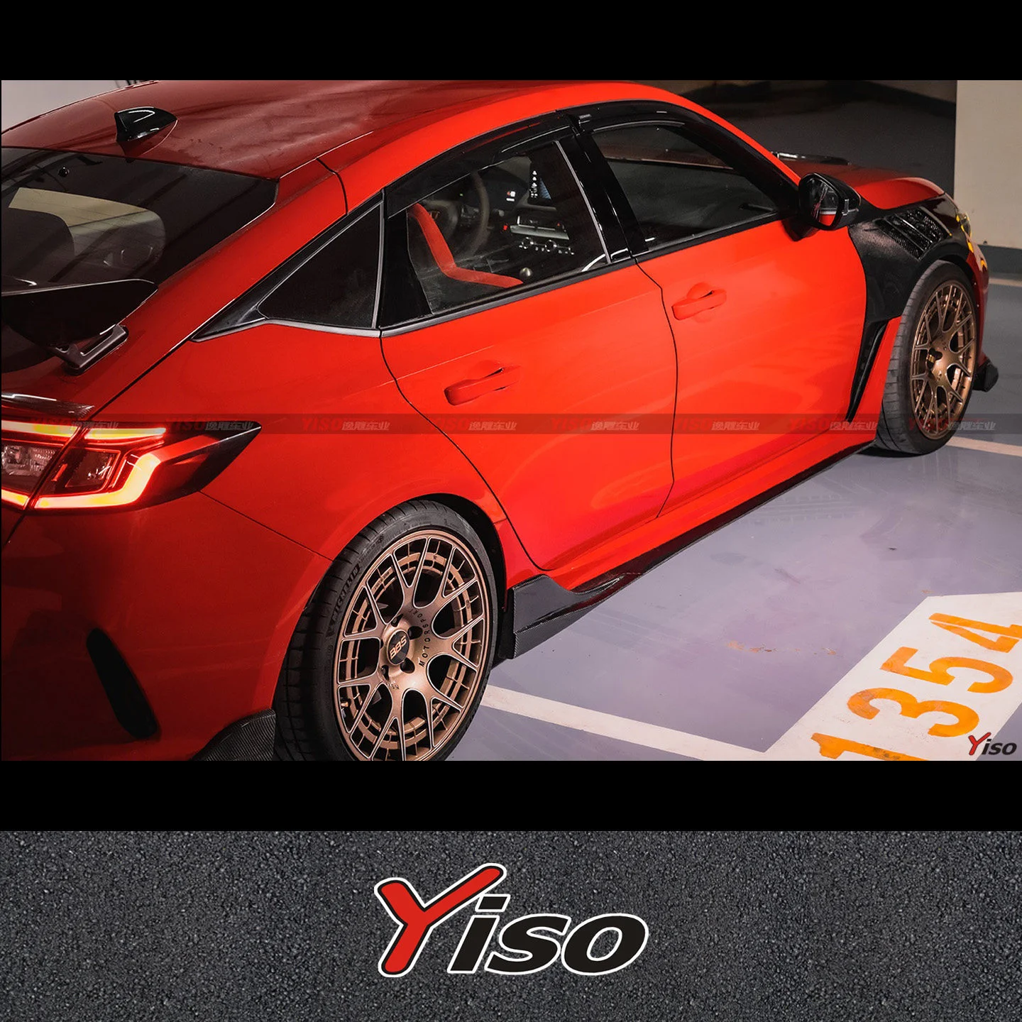 Suitable for TypeR FL5 Modified encirclement Dry carbon fiber ADR Side Skirt TypeR FL5 APR Aerodynamic kit