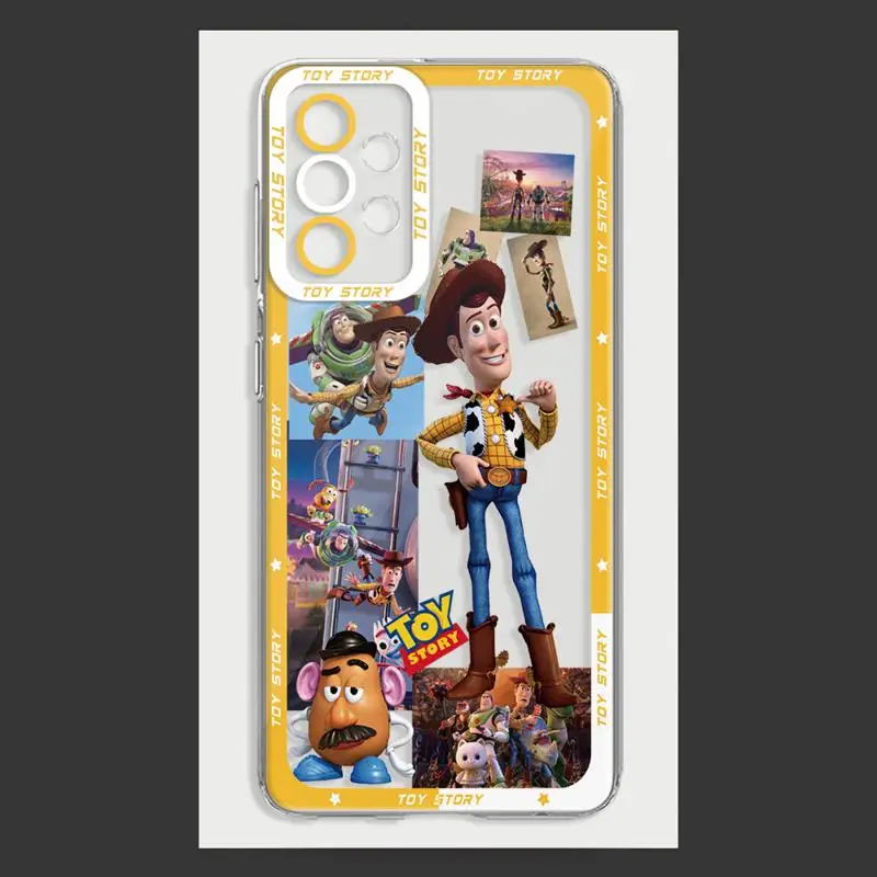 Toy Buzz Lightyear HugDragon phone case for Samsung A55 5G A25 A22 A15 A34 A14 A71 A52 A50 A12 A13 A32 A31 A73 Clear funda Cover