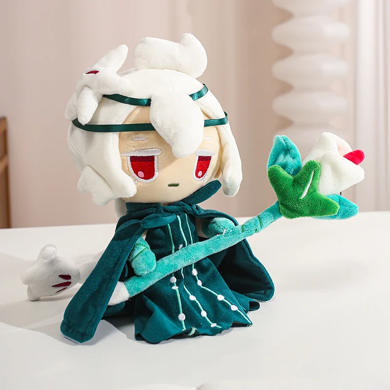 35cm White Lily Cookie Plush Toy Cookie Run Kingdom Soft Stuffed Figure Cartoon Plushies Magic Staff Home Decor Birthday Gift view 6