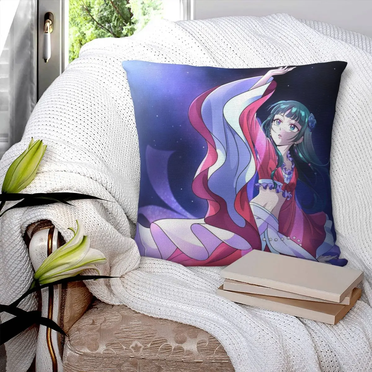 The Apothecary Diaries Maomao Square Pillowcase Cushion Cover Pillow Case Throw Pillow Cover for Home Sofa Living Room