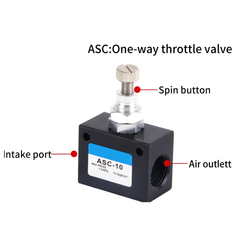 ASC-06 08 10 15 25 32 RE-02 03 04 Pneumatic Speed Regulating Valve One-way throttle valve flow control valve Pneumatic Parts
