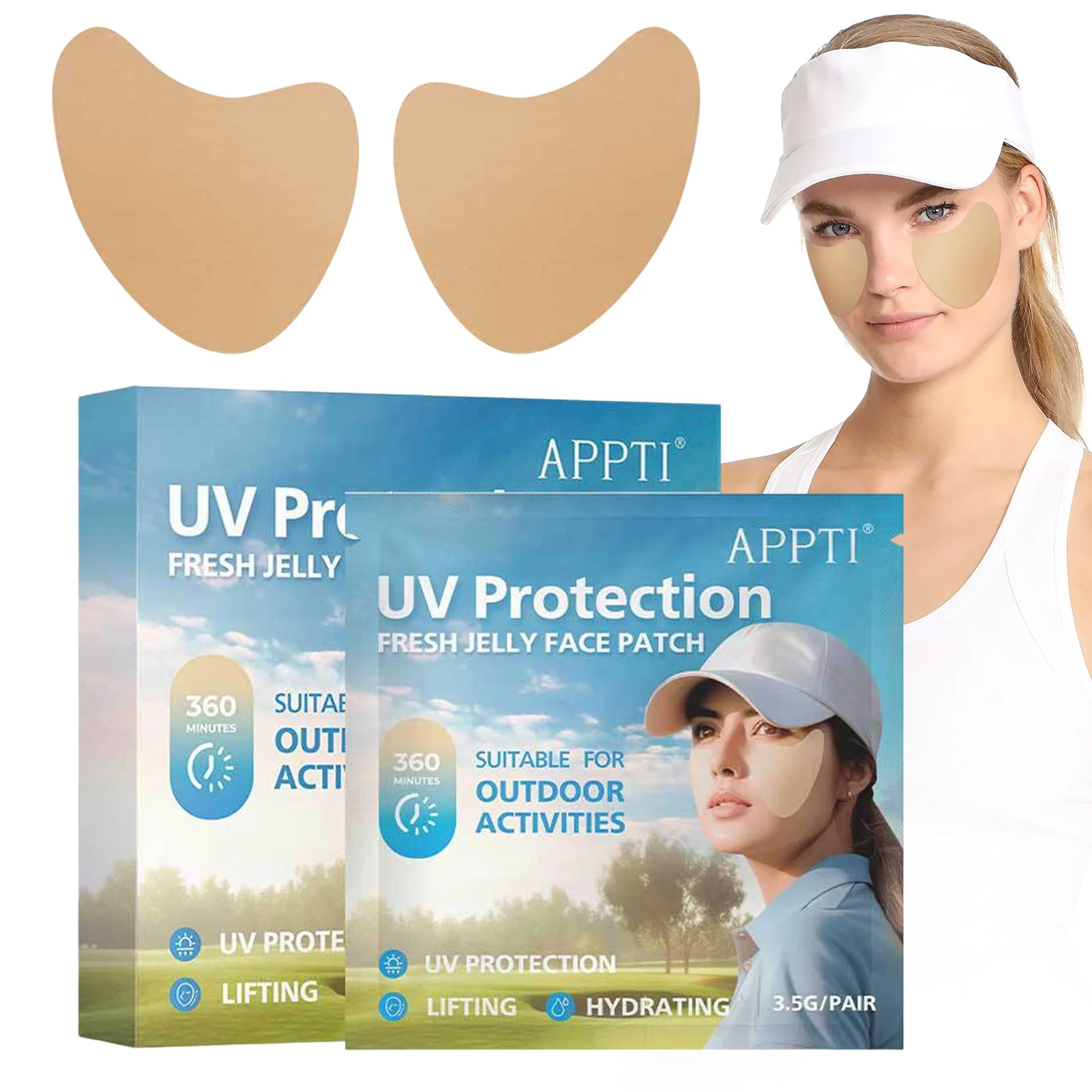 5 Pairs UV Face Patch Golf Sun Patches Reduce Freckles Moist